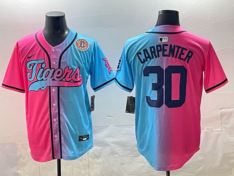 Men 2025 Detroit Tigers #30 Carpenter Blue pink Game Nike MLB Jersey style 07->detroit tigers->MLB Jersey